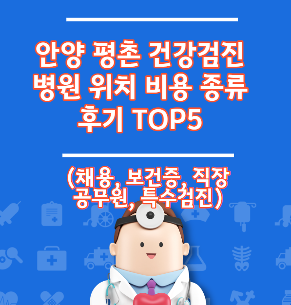 안양 평촌 건강검진 병원 위치 비용 유형 리뷰 TOP 5 (채용 직장 건강 증명서)