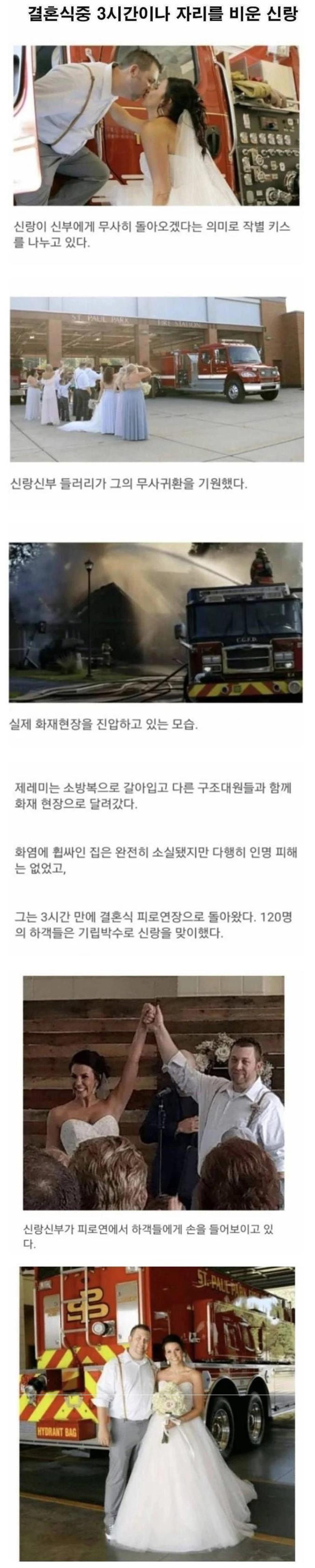  결혼식 도중에 3시간이나 자리를 비운 신랑