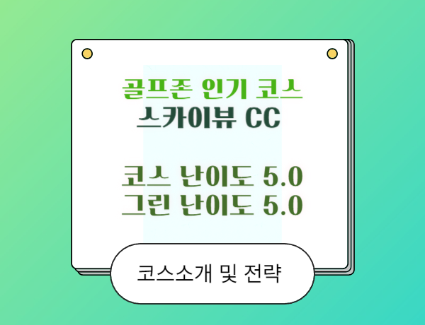  골프존NX 스크린 상급자 인기 코스 스카이뷰CC 코스소개 및 전략, 그린공략 방법