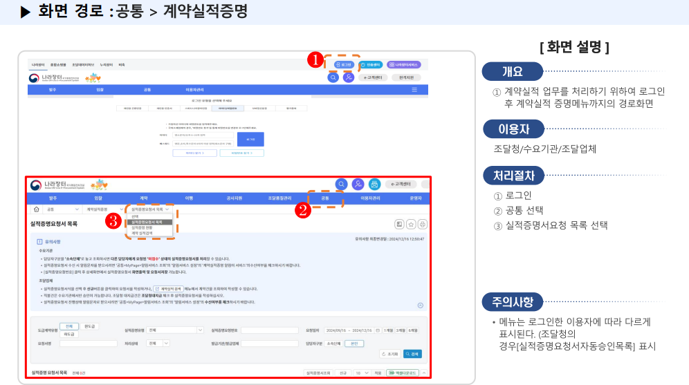 계약실적증명 방법