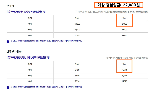 라이나 생명 간병인 보험 월납입금