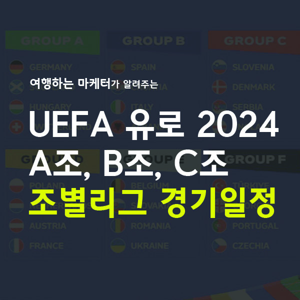 UEFA 유로 2024 A조 B조 C조 조별리그 경기일정