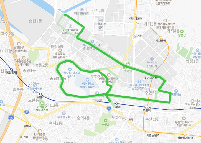  [인천] 510번버스 시간표,  노선 : 송현동, 인천의료원, 주안역, 도화역, 인천재능대