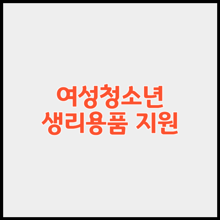 여성청소년 생리용품 지원