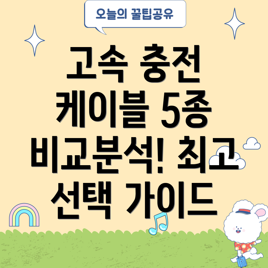 고속충전DC전원USB케이블5종상세분석기능비교및선택가이드