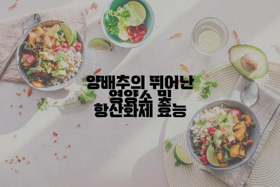 양배추의 뛰어난 영양소 및 항산화제 효능