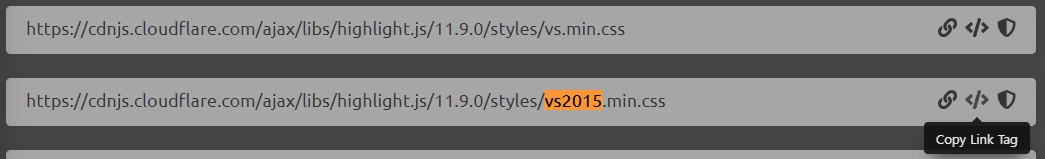 찾은 테마 URL 복사하기