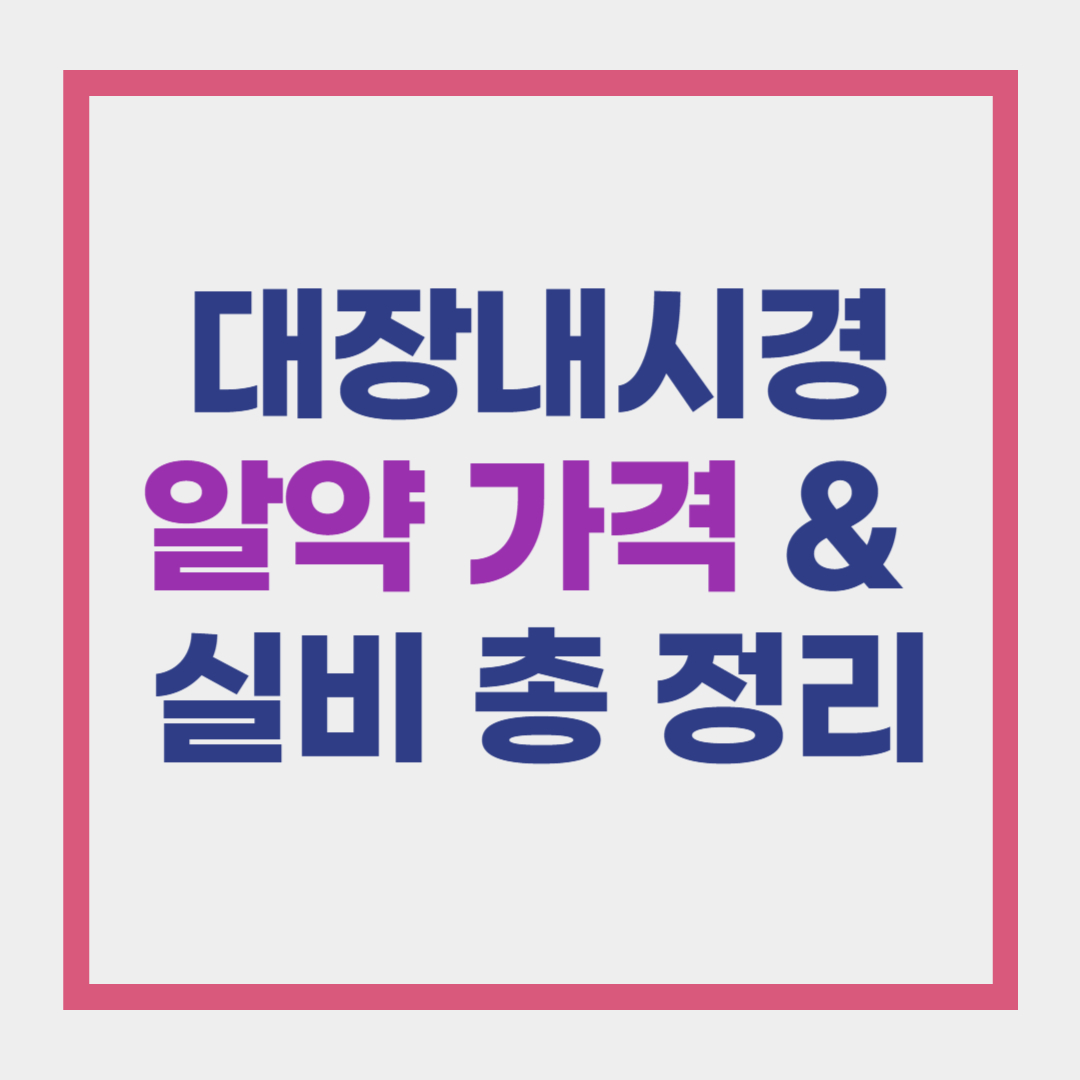 대장내시경 알약 가격