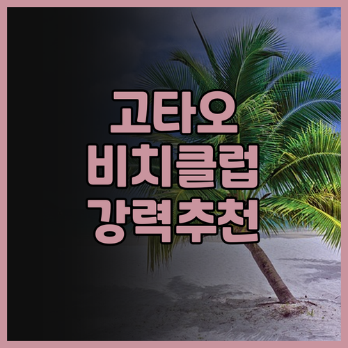 고 타오 비치 클럽 강력 추천! 조용