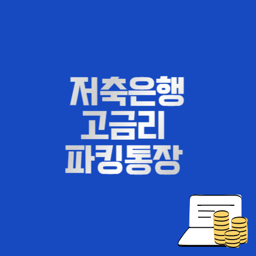  2024년  2금융권 파킹 통장 Top3 소개