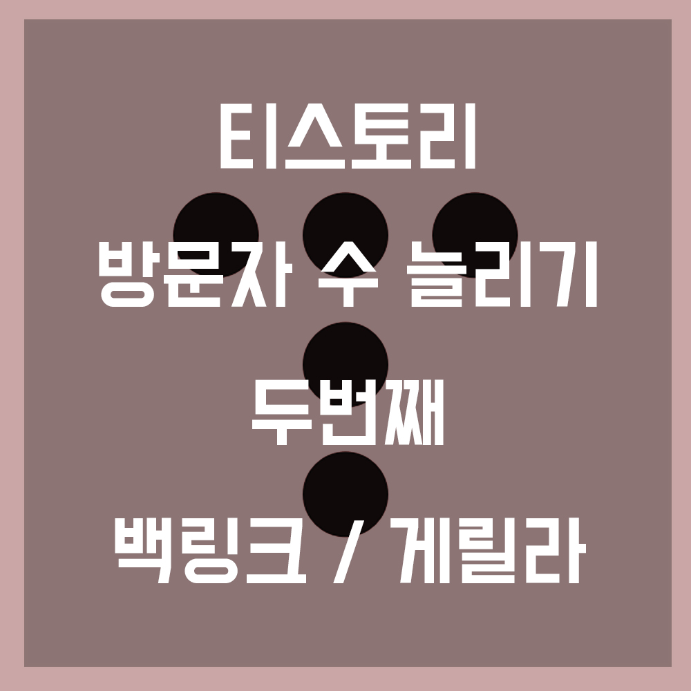  티스토리 방문자 수 늘리는 실질적인 방법 두번째 : 백링크와 게릴라