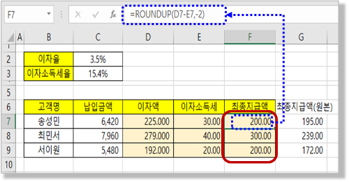최종 지급액 계산