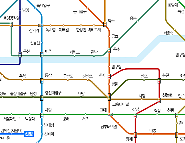 지하철 노선도 확인