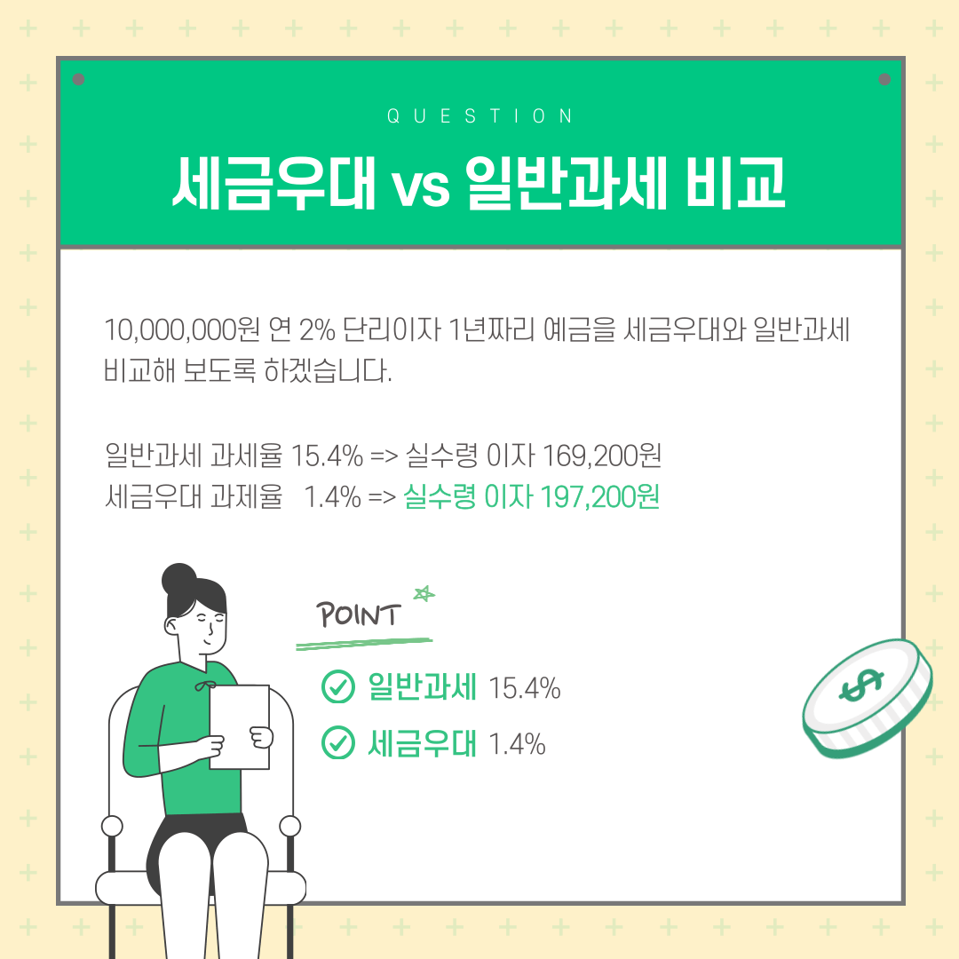 일반과세와 세금우대 비교