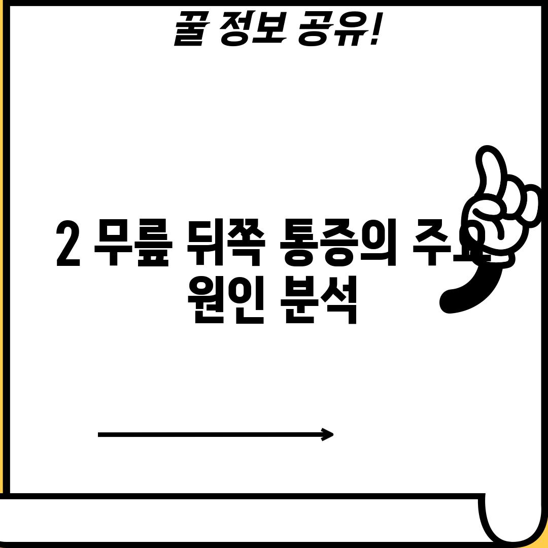 2. 무릎 뒤쪽 통증의 주요 원인 분석