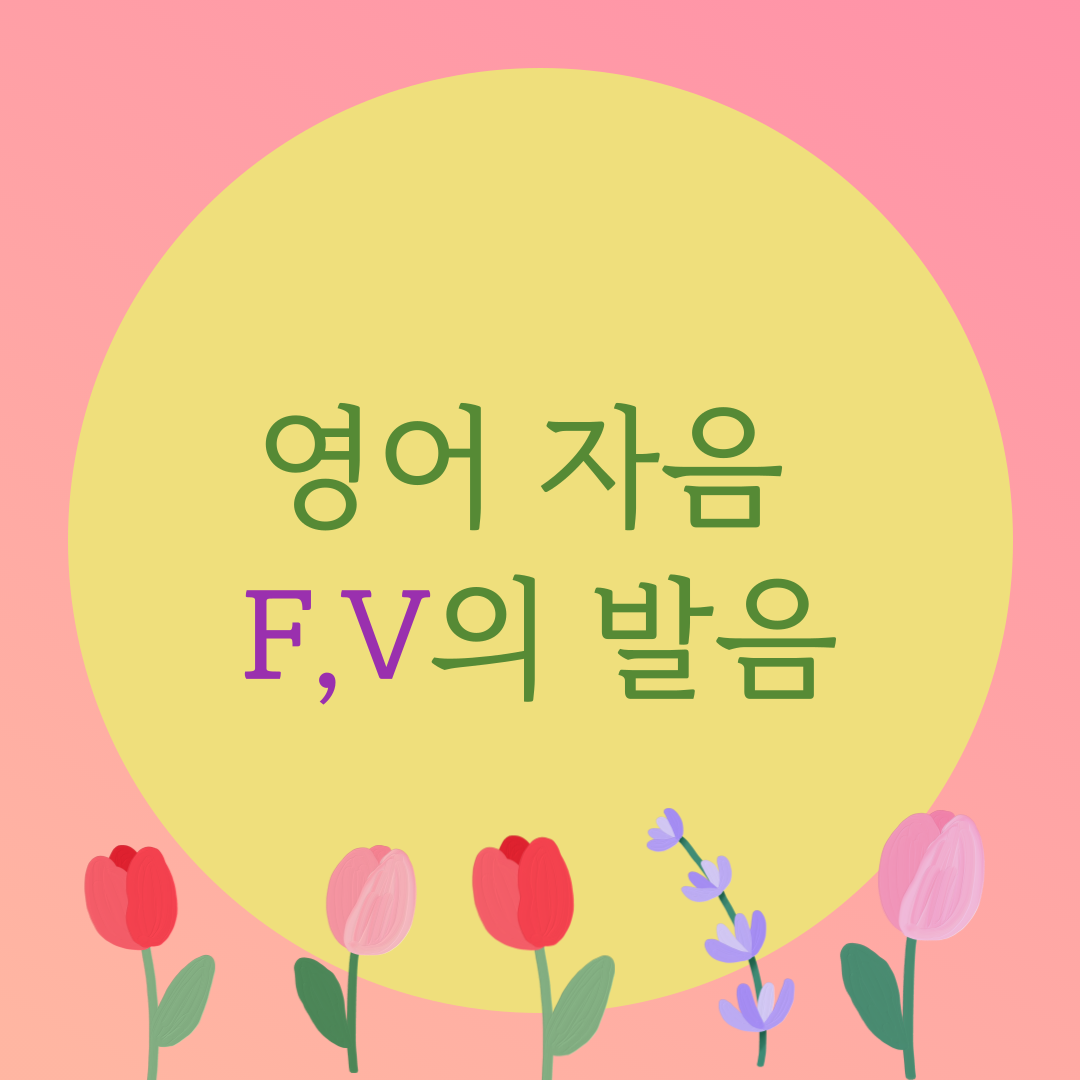  [블로그] 영어의 자음 < F, V > 의 발음에 대해서 알아보자