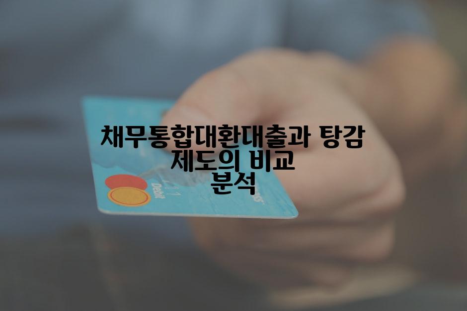 채무통합대환대출과 탕감 제도의 비교 분석