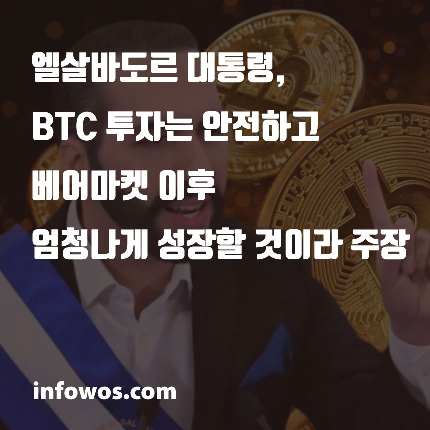  비트코인 (BTC) 소식 - 엘살바도르 대통령, BTC 투자는 안전하고 베어마켓 이후 엄청나게 성장할 것이라 주장