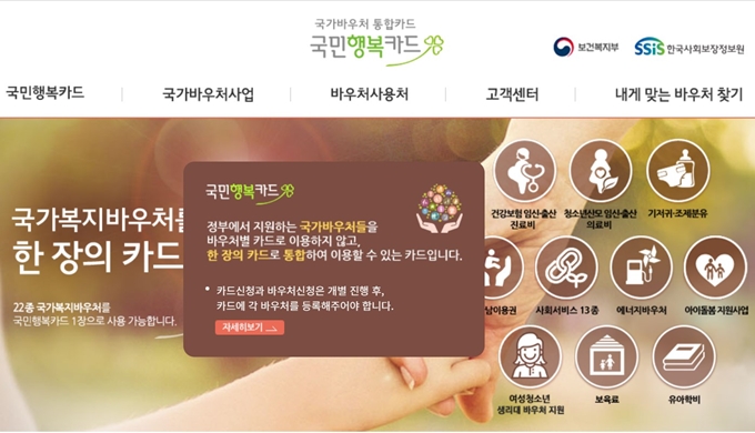 기업은행 국민행복카드 바우처