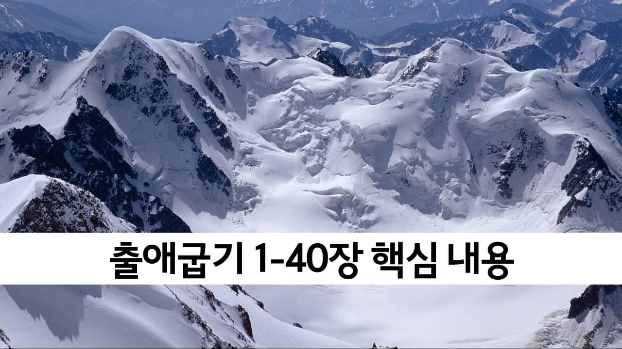 한 페이지로 보는 구약성경 출애굽기 1장-40장의 핵심 내용과 개요