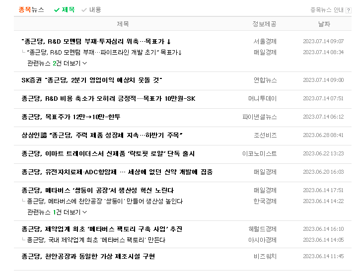 종근당_뉴스기사