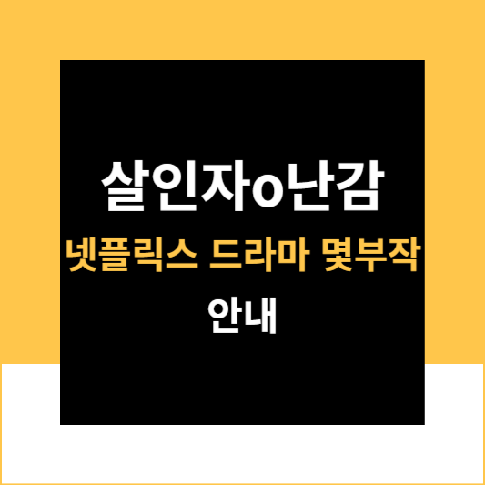 살인자o난감 넷플릭스 드라마 몇부작 정보 안내