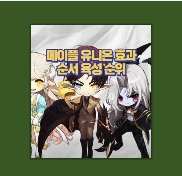 메이플 유니온 효과 순서
