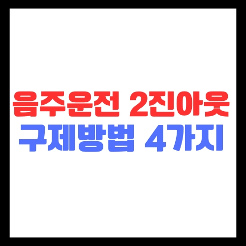 음주운전2진아웃-구제방법4가지