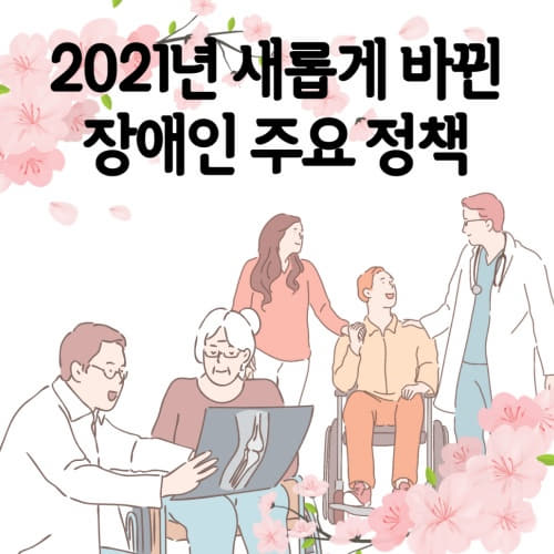  2021년 올해부터 바뀐 장애인 주요 정책(돌봄지원 소득및 일자리지원 건강생활지원 장애인등록개선 장애인인권강화)