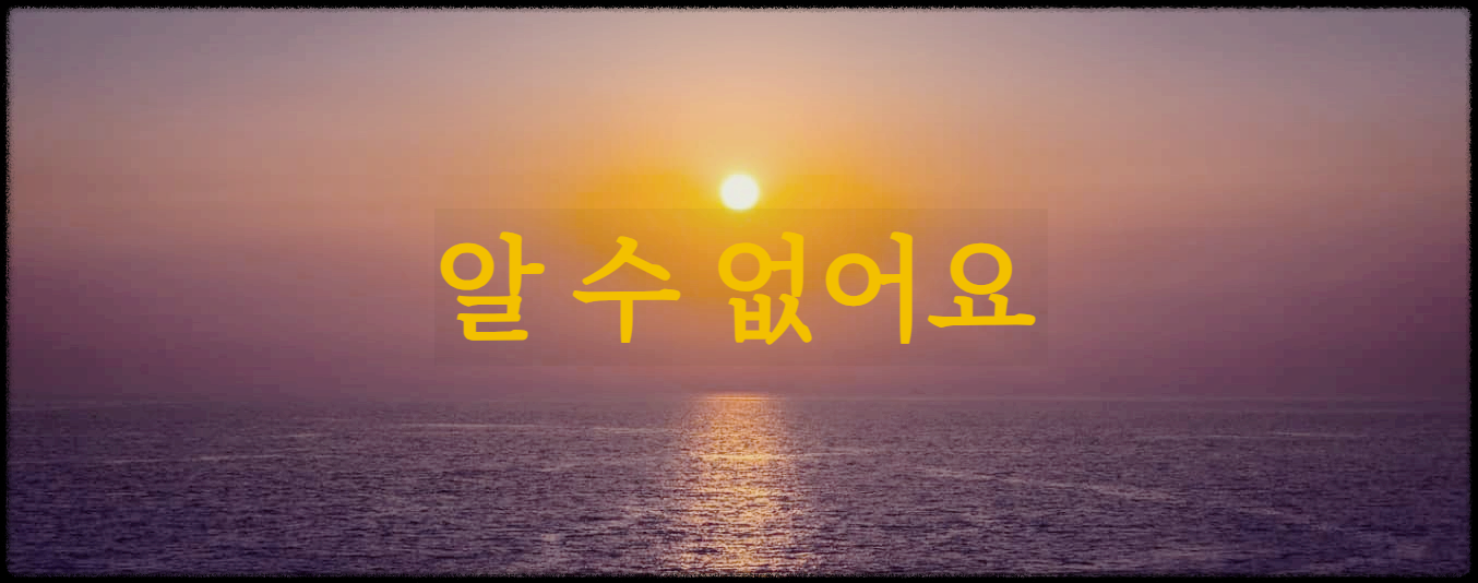  [시 감상]한용운 - 알 수 없어요