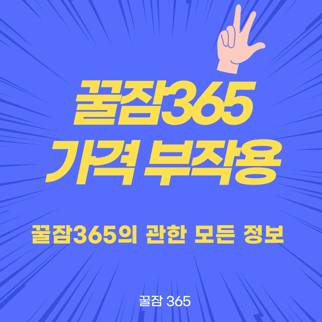  꿀잠 365 가격 후기