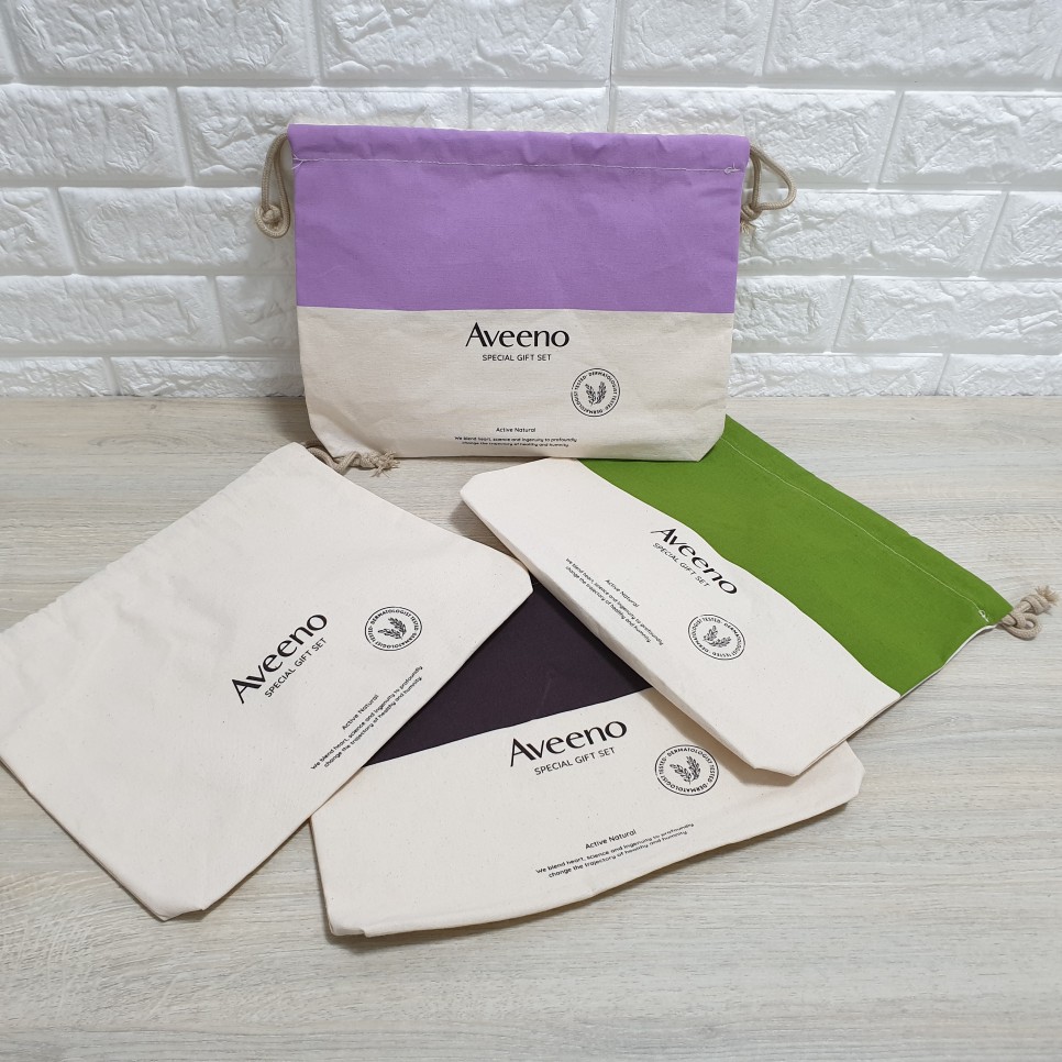  브랜드 아비노  Aveeno  기프트세트 에코조르개주머니 기프트백(샘플)