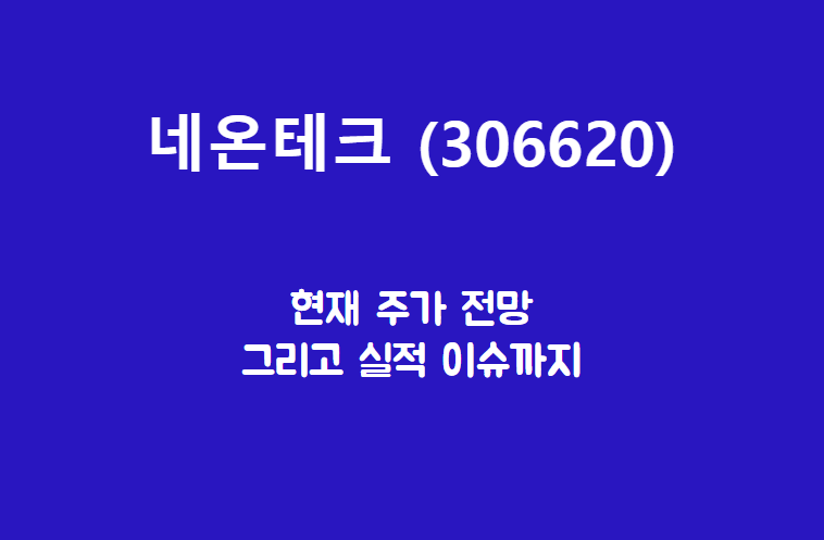  네온테크 (306620) 주가, 실적, 전망, 기업분석