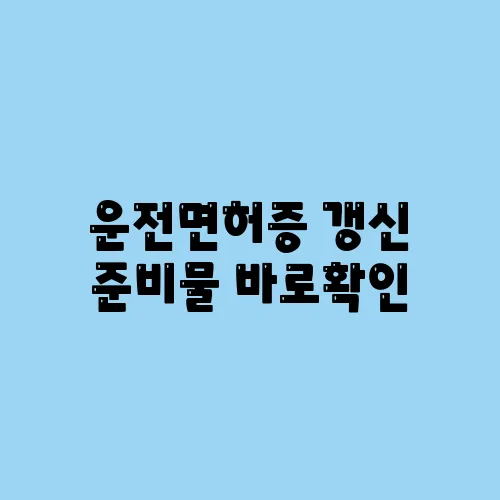 운전면허증 갱신 준비물 바로확인