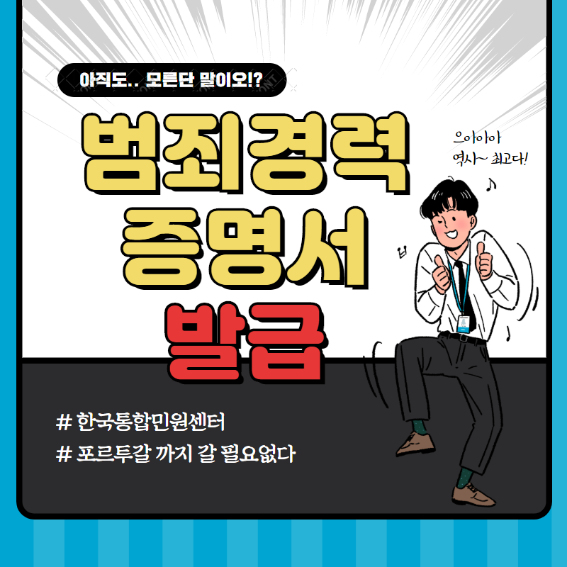  포르투갈까지 가서 범죄경력서 발급 받는다고?? NO!!한국통합민원센터YES!!