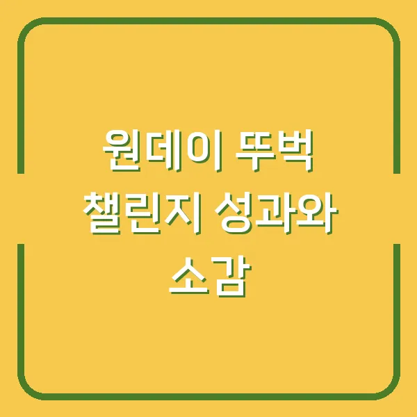 원데이 뚜벅 챌린지 성과와 소감