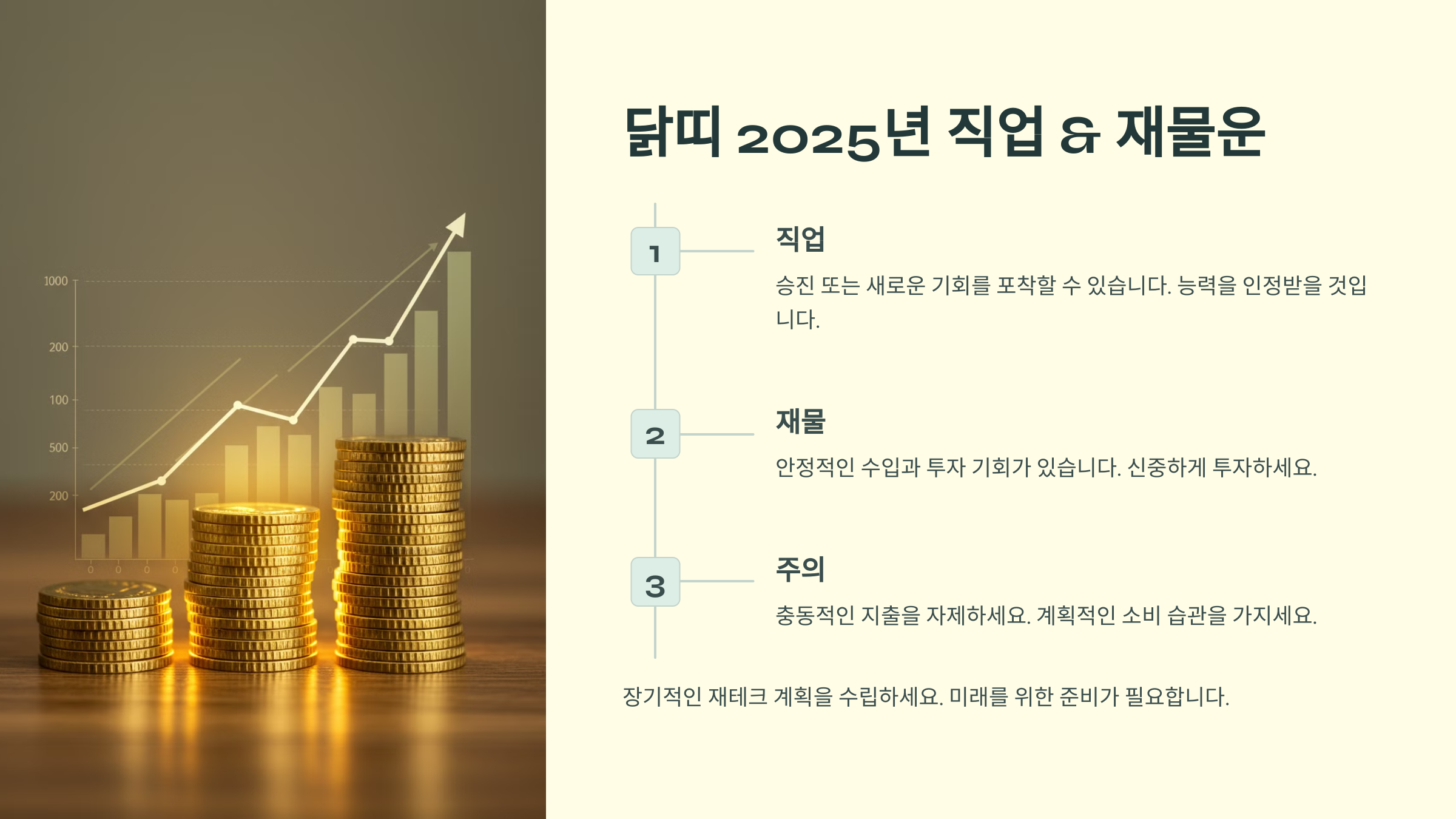 닭띠 2025년 직업 &amp; 재물운