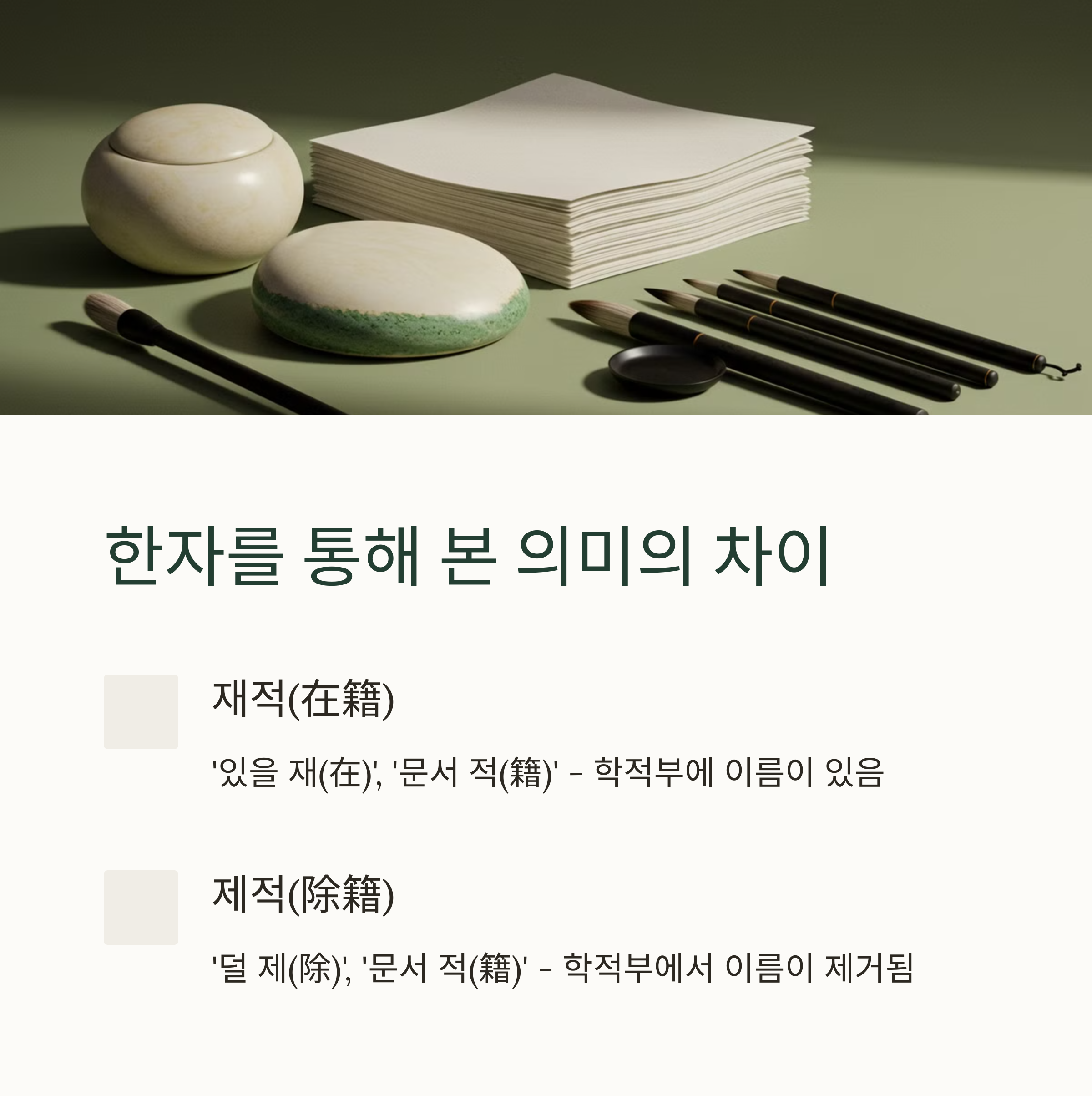 한자로 보는 재적과 제적의 차이