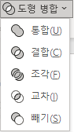 파워포인트 도형병합 메뉴