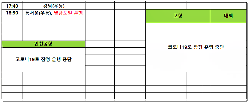 예천 시외버스터미널 시간표 3