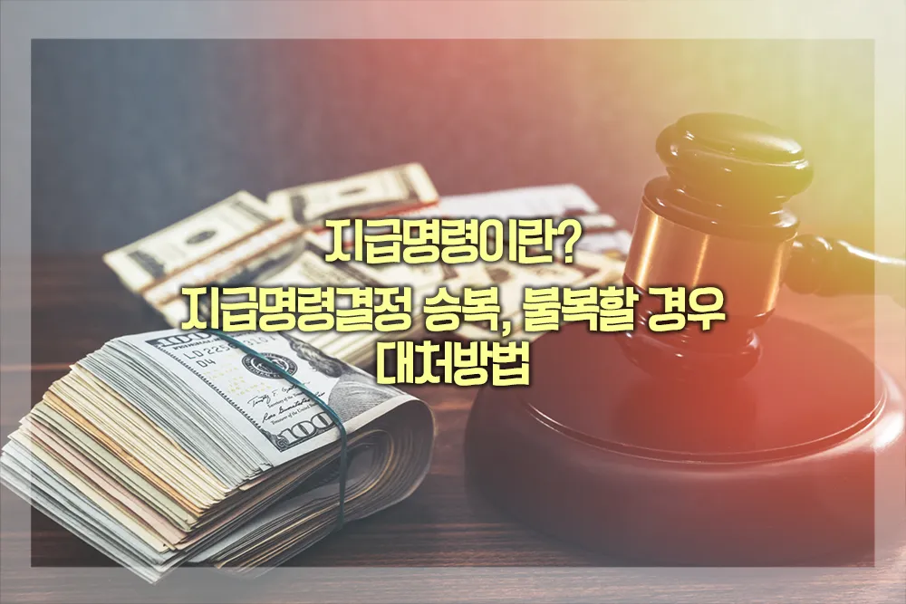 지급명령결정 승복 불복 대처방법