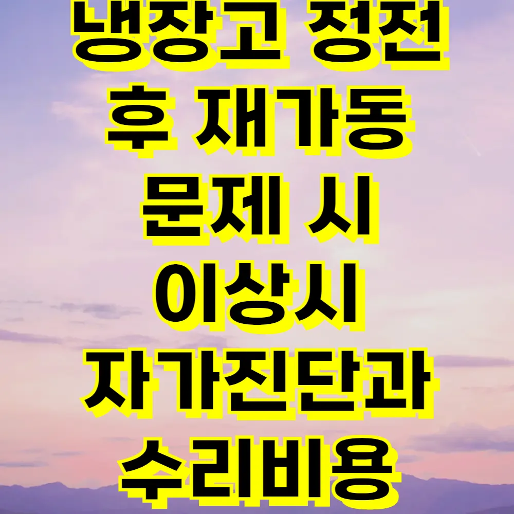 냉장고 정전 후 재가동 문제 시 이상시 자가진단과 수리비용