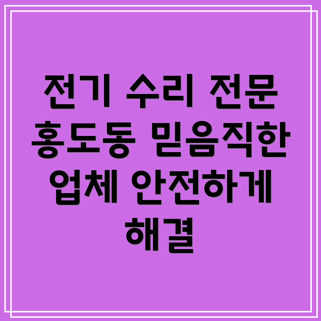 대전 동구 홍도동 전기 수리