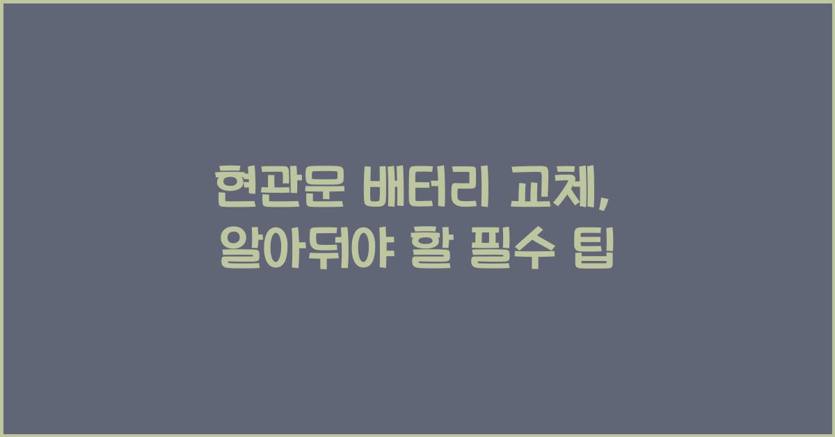 현관문 배터리 교체