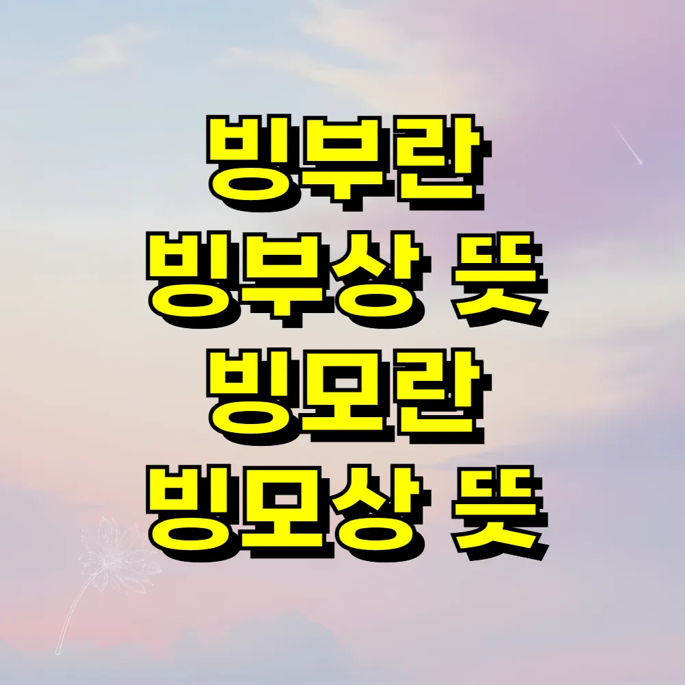 빙부란 빙부상 뜻 빙모란 빙모상 뜻