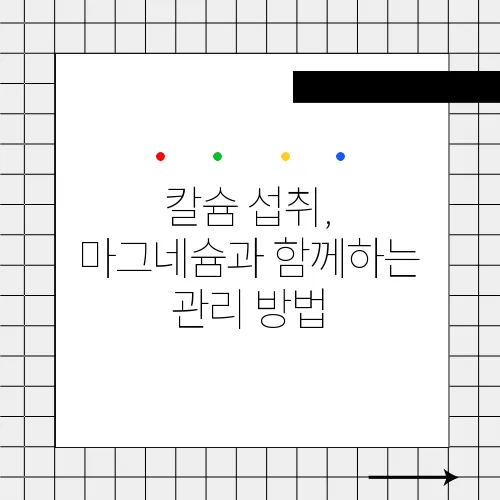 칼슘 섭취, 마그네슘과 함께하는 관리 방법