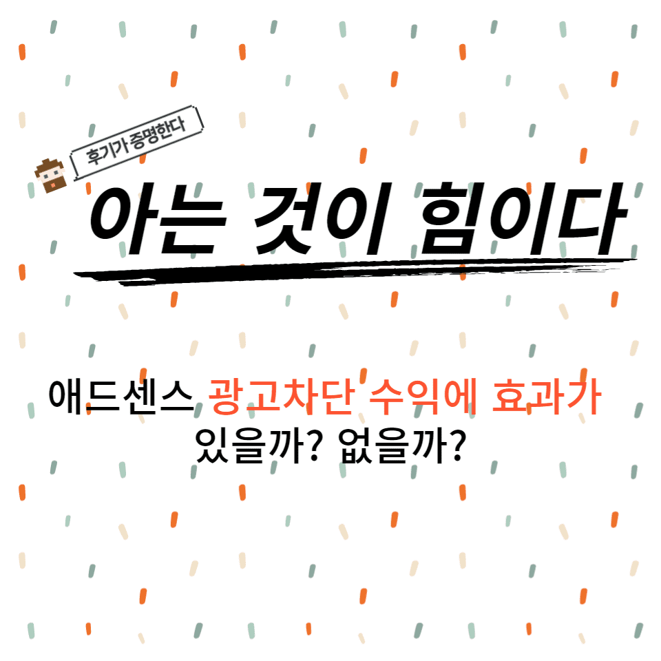  애드센스 수익극대화 위한 광고차단?(광고단가)효과 있을까? 후기 인증 -01