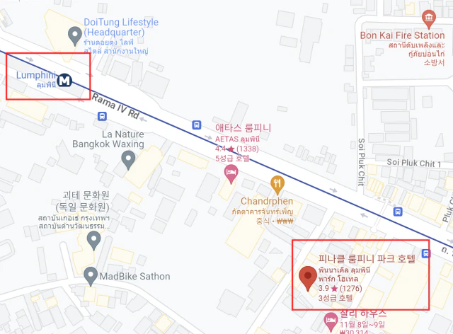 호텔 위치 지도