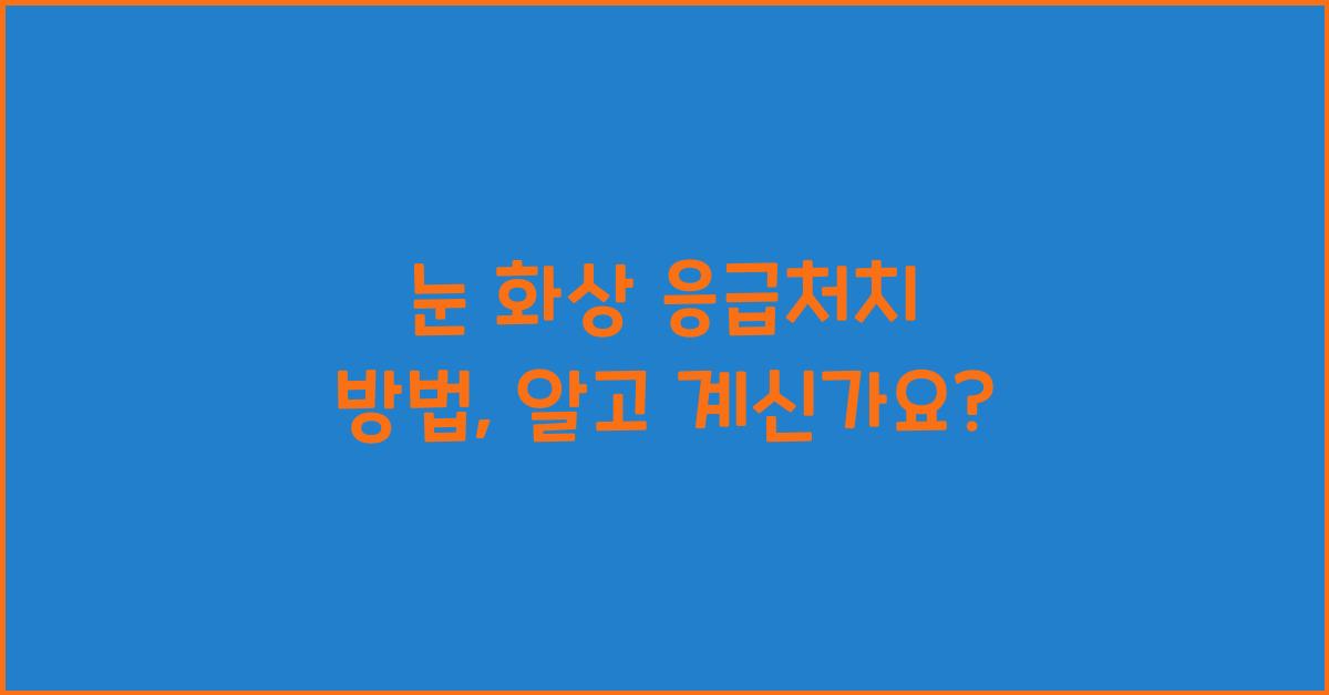 눈 화상 응급처치 방법