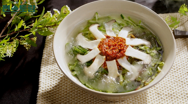  편스토랑 이찬원 새송이회 국수 김치 도토리묵 무침 레시피
